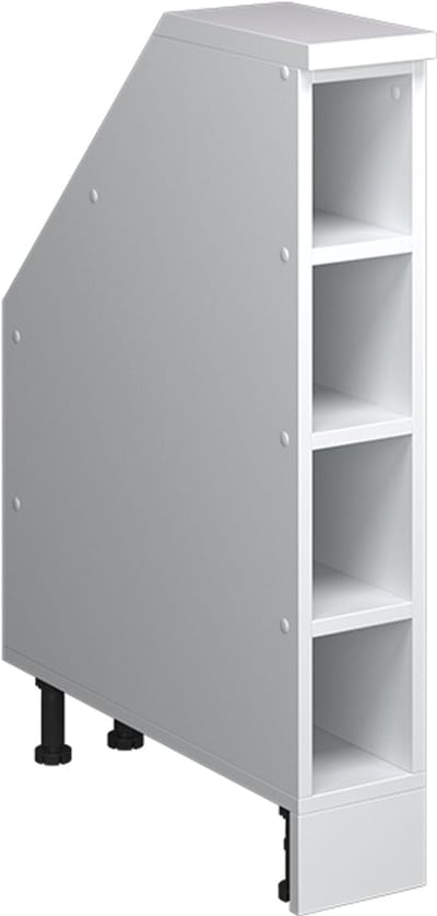 Vicco R-Line Keukenkast voor schuine wand – 15 cm met 4 compartimenten, kastromp 60 cm diepte Wit