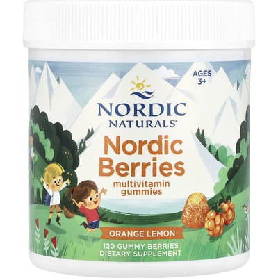 Nordic Naturals, Nordic Beries, multivitamine gummies, vanaf 3 jaar, sinaasappel citroen, gummy gummies 120 stuks.