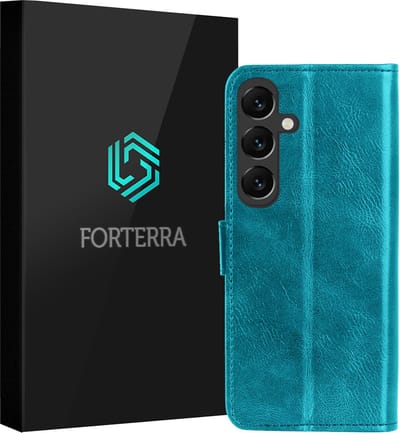 Hoesje Geschikt voor Samsung Galaxy S25 - Luxe Bookcase - Walletcase Hoes - Portemonnee - Cover - Turquoise