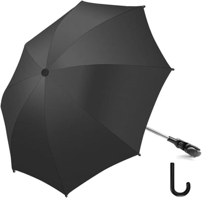 Kinderwagenparaplu Universele parasol 50+ UV Parasol voor baby's en peuters met handvat voor kinderwagens, buggy's en wandelwagens (Black)