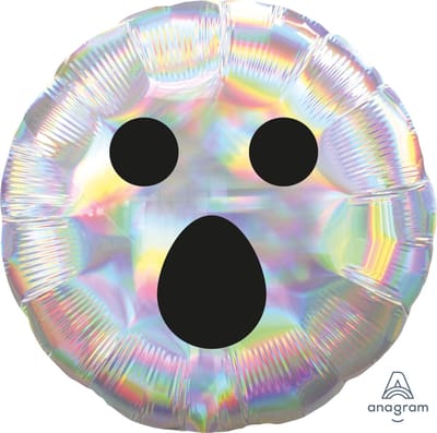 Folieballon spook rond zilver 43cm