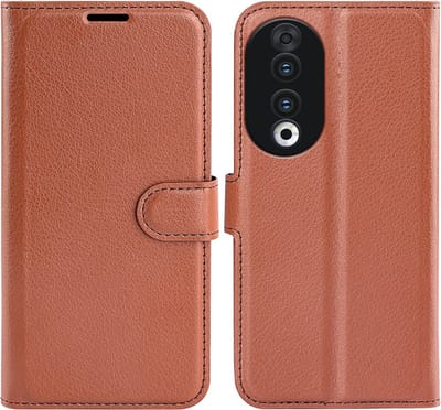 Coverup Hoesje - Geschikt voor Honor 90 Hoesje - Coverup Book Case - Bruin