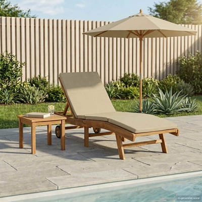 vidaXL - Ligstoel - Polyester - Bruin - en - Beige