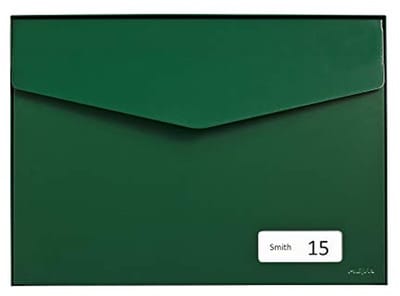 Design Brievenbus met Naamplaatje - Mosgroen, Veiligheidsslot, 312x430x178 mm