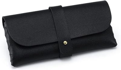 Draagbare zonnebril etui van zacht PU-leer - Ideaal voor reizen, bescherming en opslag van brillen voor dames en heren - Zwart, One Size