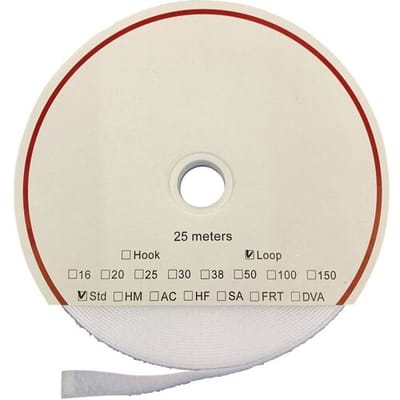 FASTECH® T0202000000325 Klittenband Om vast te plakken Hotmelt Lusdeel (l x b) 25000 mm x 20 mm Wit 25 m