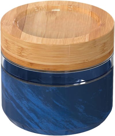 Famanu - Glazen voedselcontainer met bamboedeksel en siliconen hoes, 500 ml