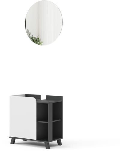 Vicco Badkamermeubelset Karen, Antraciet/Wit, 2-delig