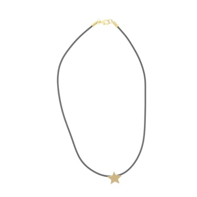 Behave® Ketting zwart met ster goudkleur – 41 cm