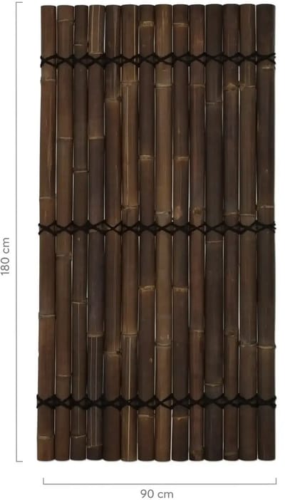 Masters of Bamboo® Bamboe Schutting Halfrond - 90 x 180 cm - Zwart - Tuinscherm / Bamboe scherm