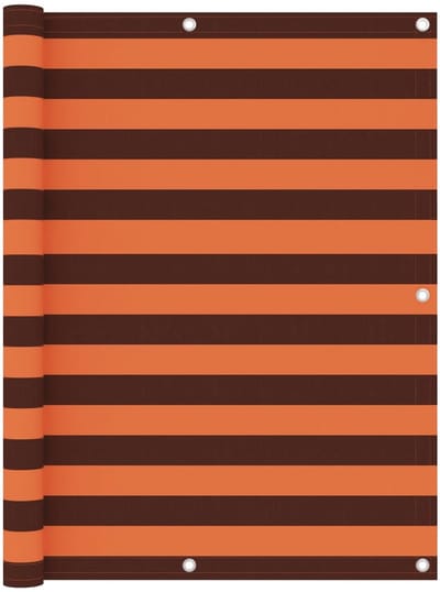 Balkonscherm-120x400-cm-Oxford-Stof-Oranje-Bruin - Privacy-Scherm-voor-Balkon-en-Terras - Wind-en-UV-Bestendig-Windscherm - Waterafstotende-Balkonzeil - Inclusief-Bevestigingskoord