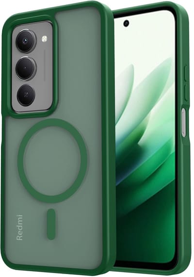 Hoesje Geschikt voor Xiaomi Redmi 15 (5G) - Compatibel met MagSafe / Qi2 - Matte Beschermhoes - Back Cover met Magneet - Groen