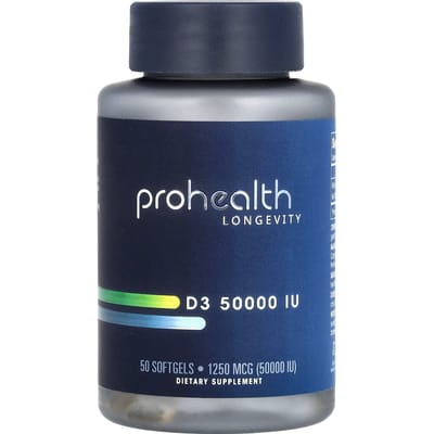 Vitamine D3, 1,250 mcg (50.000 IE), 50 Softgels