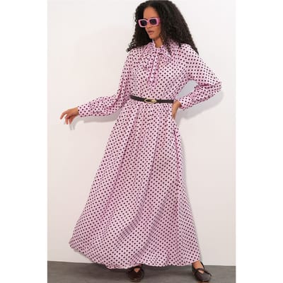 Gestippelde Maxi Shirtjurk