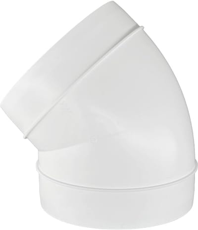 Buisbocht 45 Graden 150 mm - Ventilatiebuis voor Afzuigkap en Ontluchting