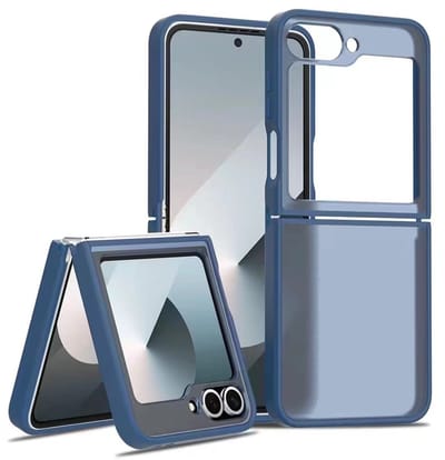 Hoesje Geschikt voor Samsung Z Flip 6 / Z Flip 7 FE - Donker Blauw - Casemania Matte Armor Back Cover - Anti-Vingerafdruk Telefoonhoesje