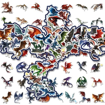 50 stuks Draak Cartoon Graffiti Stickers Waterdicht Doe-het-zelf Decals Voor Telefoon Laptop Ipad Waterfles Bagage Notitieboek Thermosfles Decoratie