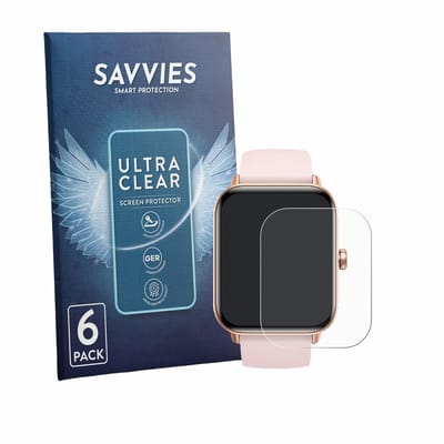 Savvies - Screenprotector voor Trunsif Smartwatch 1.85" - Folie Beschermfolie transparant 6 Stuks