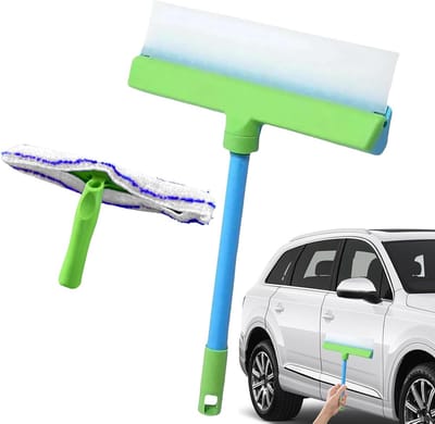 Douche Squeegee - Glaswasser - Vlekkeloos Reinigen - Verstelbare Handgreep - 30 cm - Blauw
