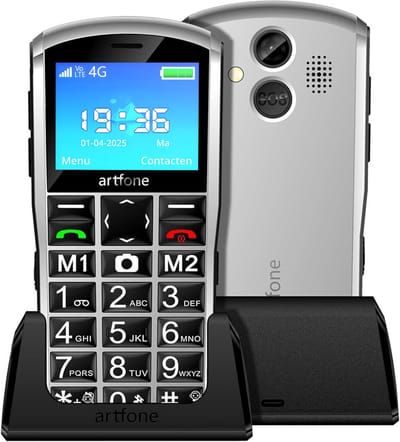 Artfone A400 - Senioren Telefoon - 4G - GSM - Senioren Mobiele Telefoon - SOS-Knop - Oplaadstation - Stofzakje