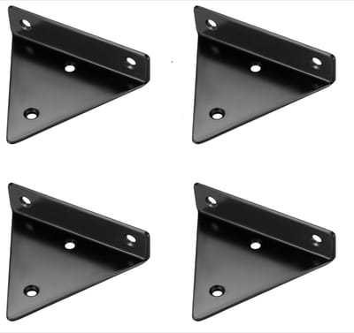Crrynuo - Plankdragers - Onzichtbare Ondersteuners - RVS - 85x100Mm - 4 Stuks - Zwevend Effect - Zwart - Voor Huis & Kantoor