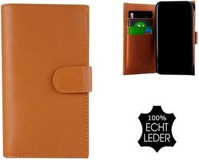 Samsung Galaxy S8 hoesje - Bookcase - Portemonnee Hoes Echt leer Double Wallet case Bruin