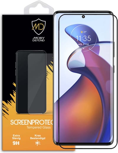 MobyDefend Screenprotector - Geschikt voor Motorola Edge 30 Fusion - Screensaver Met Zwarte Randen - Gehard Glas