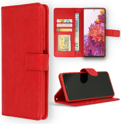 HB Hoesje Geschikt voor Samsung Galaxy A71 - Portemonnee Book Case - Pasjeshouder en Magneetlipje - Rood