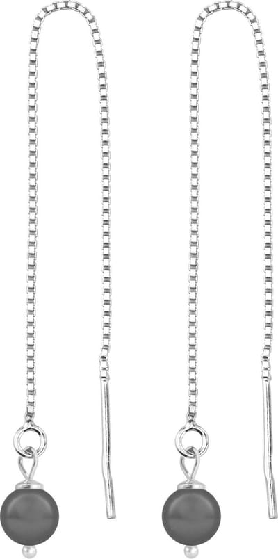 ARLIZI 1050 Doortrekoorbellen parel grijs - sterling zilver - 6 cm