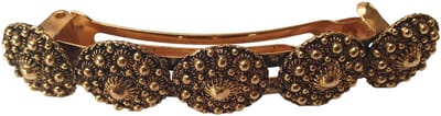 Zeeuws Meisje- Zeeuwse knop haarclip haarklem Haarspeld hairclip french barette 8 cm verguld.Made in France speld duurzame kwaliteit met uitstekend klemvermogen. Met Zeeuwse knoopjes met veel bolletjes