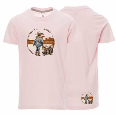 T-shirt cowgirl roze - Roze - 134/140