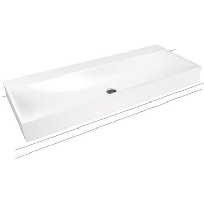 Kaldewei SILENIO countertop double washbasin 3049-D with 2 tap holes, 120 cm, 906406363001
