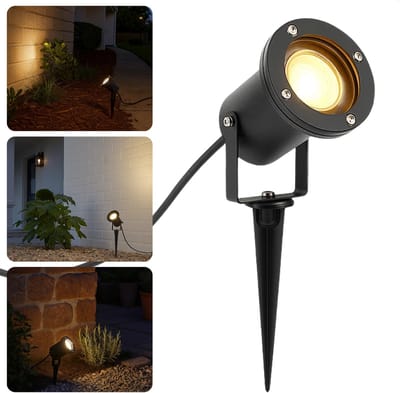 Cheqo® LED Prikspot - Spikespot - Warm Wit - Zwart Metaal - Buitenverlichting - Tuinspot - Energiezuinig - Padverlichting - Tuinverlichting - Tuinlamp - Priklamp - Tuin Spot - Tuinverlichting