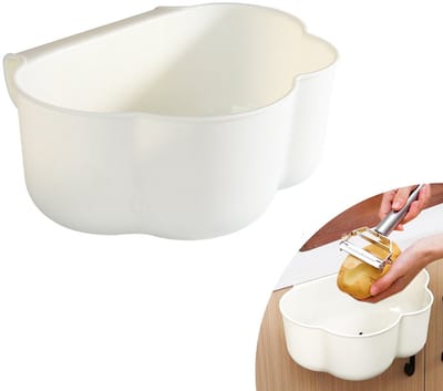 Ophangprullenbak - Aanrecht Afvalbakje - Compacte Prullenbak - Afvalscheidingsprullenbak - Afvalcontainer - Inbouwafvalemmer - Hangende Afvalemmer - Opvangbak Voor Keukenafval - Tafel / Wandprullenbak - Wit - 23*18*9cm - Voor Keuken En Badkamer Thuis