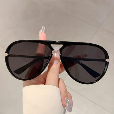 Lunettes de soleil intemporelles style aviateur à grande monture pour femmes et hommes Style rétro Lunettes de soleil pour le soleil Designer premium Punk Hip Hop Populaire Teintes roses