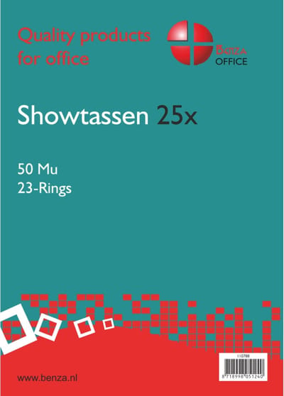 Benza Showtassen - A4 - 50 Mu - Gekorreld - 23 Rings - 50 stuks