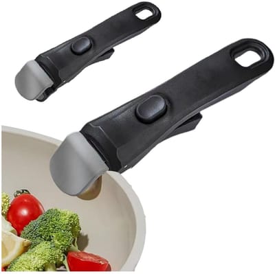 GELLDG Universele afneembare pannengreep - 2 stuks - Hittebestendig (250°C) - Ergonomische handgreep voor kookgerei - Draagvermogen 10 kg - Geschikt voor de meeste kookgerei