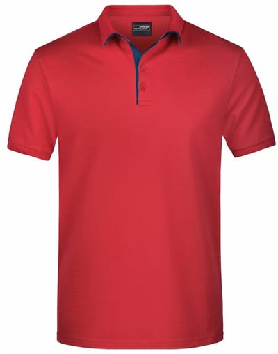 Grote maten polo shirt Golf Pro premium rood/navy voor heren - Rode plus size herenkleding - Werk/zakelijke polo t-shirts 3XL