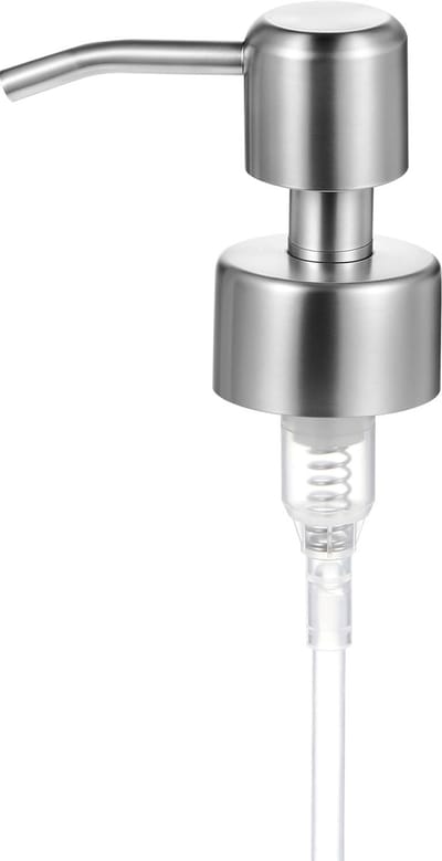 Dailygoods- Zeepdispenser Pompkop 2 Stuks - Roestvrij Staal - Herbruikbaar - Pompdispenser - Duurzaam - Diameter 26-28 mm