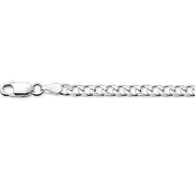 gourmette 6-zijdes geslepen 3,0 mm zilver wit