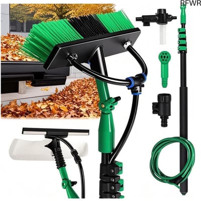 RFWR® Professionele telescopische wasborstel met wateraansluiting - Reiniging van ramen en tuinmeubelen