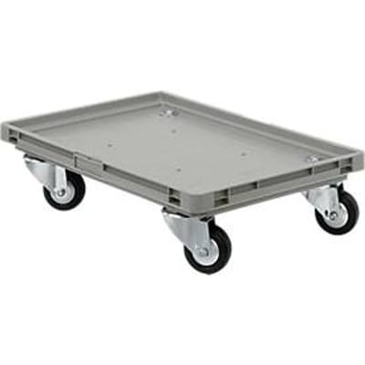 Roll-Fix, massief rubberen wielen, grijs, 600 x 400 x 125 mm