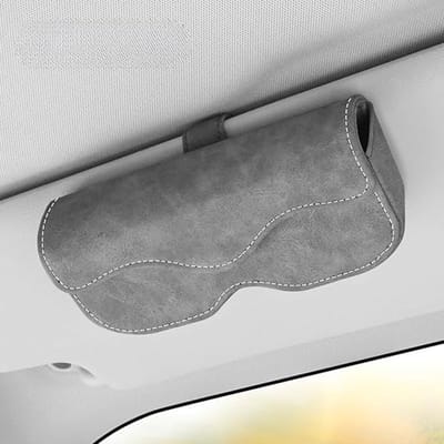 Brillenkoker - Auto brilmontuur - Zonneklep zonnebril houder - Opbergdoos voor zonnebrillen in de auto - Multifunctionele opbergdoos - Auto-accessoires - Geschikt voor het opbergen van brillen, kaartjes en pasjes in de auto - 16,5*4,54*7 cm - Grijs
