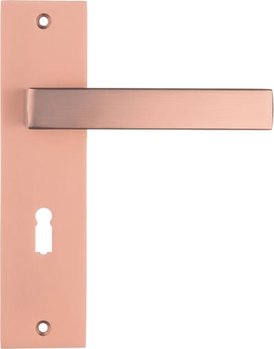 Ostiumhome® - Deurbeslag- Deurklink op kort schild met Sleutelgat 56mm - Mat Koper - Nola