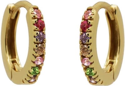 Karma Oorringen Plain Hoops Round Fusion Zirconia 13 mm Goud