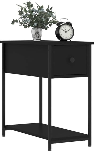 Nachtkastje Slaapkamer - Bedkast Meubel - Opbergen Nacht - Compact Design - 30x60x60 cm - Zwart