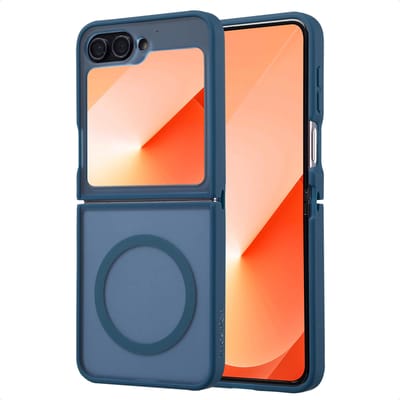 imoshion Hoesje - Geschikt voor Samsung Galaxy Z Flip 6 - Color Guard Backcover met Magnetische Ring - Donkerblauw