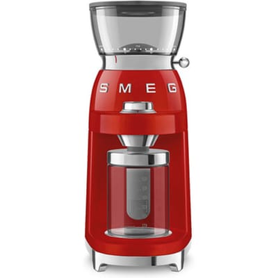 SMEG CGF03RDEU Elektrische Koffiemolen - Koffiebonenmaler - 30 Maalstanden - RVS Kegelmaalwerk - Voor Espresso, Filterkoffie & French Press - 240g Bonenreservoir - '50s Style - Rood