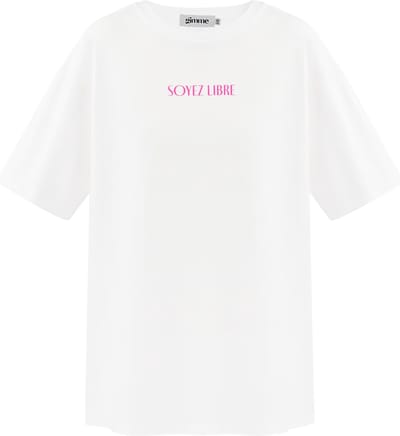 Dames T-shirt soyez libre - Yehwang - T-shirt - Maat M - Wit shirt - Kerst cadeau - Sinterklaas cadeau - Valentijn - Moederdag - 100% katoen