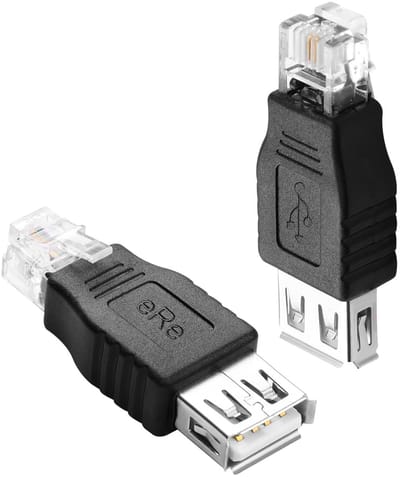 QIANRENON RJ11 Male naar USB Female Adapter - Telefoonlijn Converter